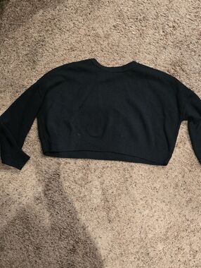 wild fable Black Cropped Crewneck Sweater